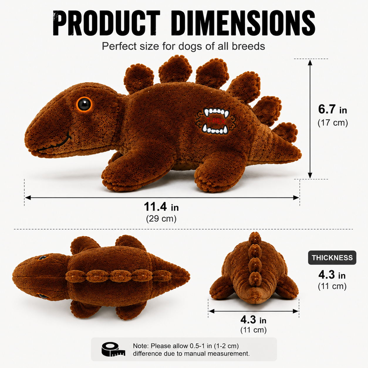 Stegosaurus Dino - Reinforced Fabric Plush Toy