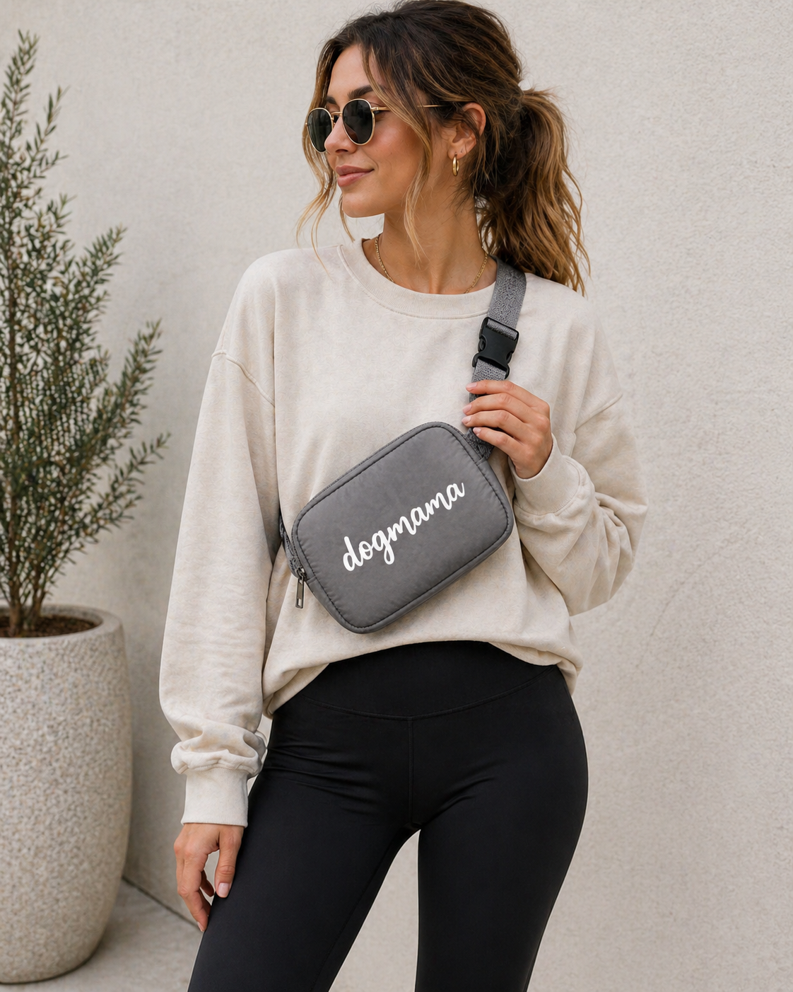 Dogmama Crossbody Treat & Walk Bag - Grey
