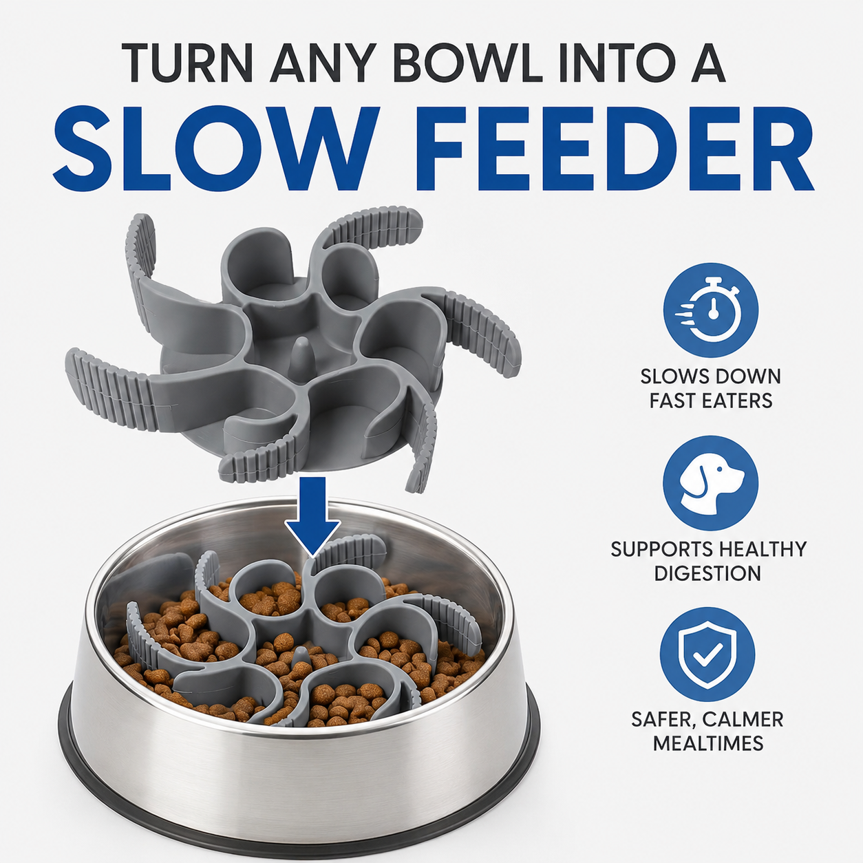 Slow Feeder Bowl Attachment - Grey