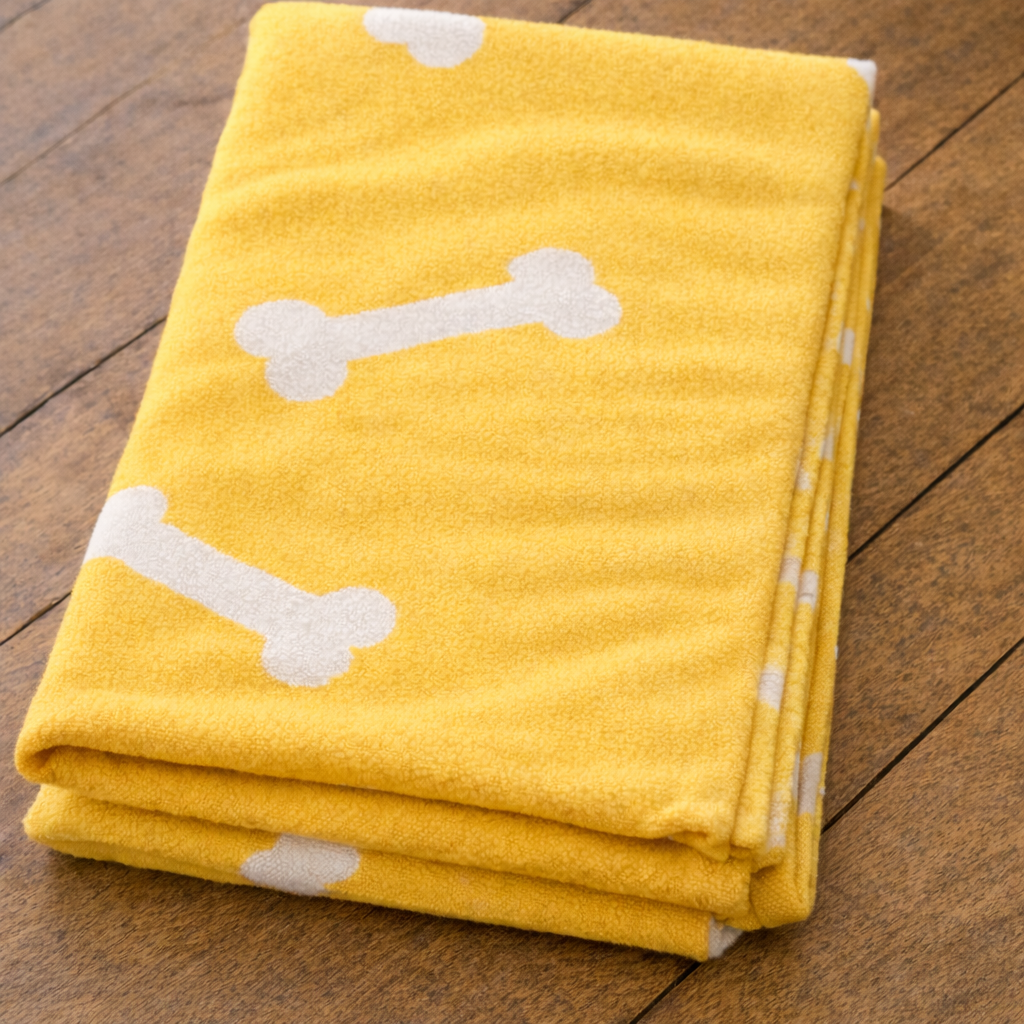 Talking Dog Club - Bone Print Viscose Blanket - Yellow and Grey Bone