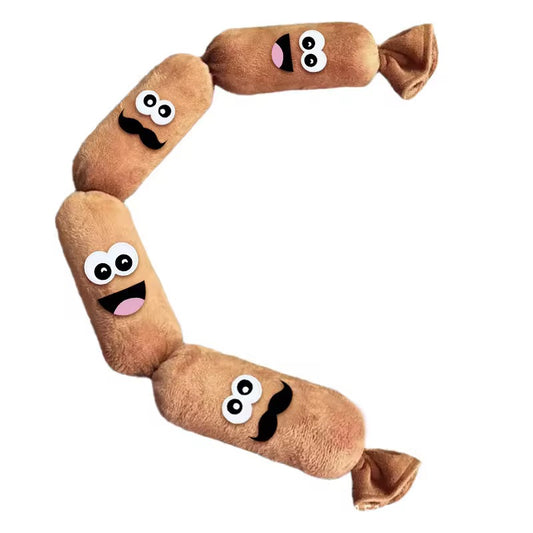 Sausage Squeaker Rope Plush Toy