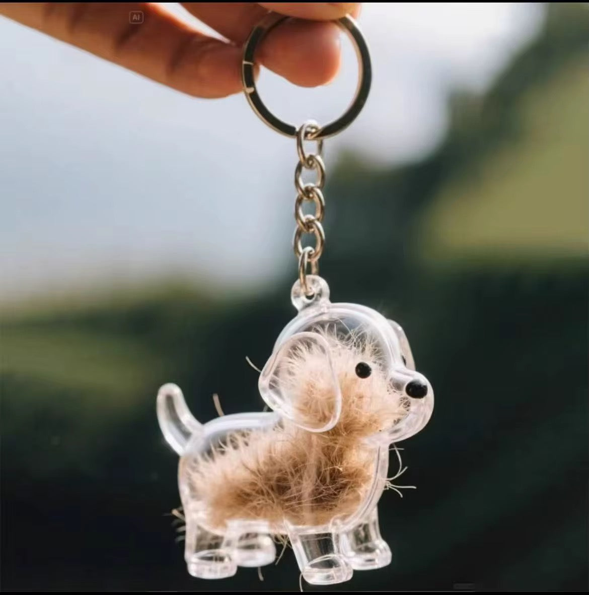 Dog Hair Keepsake Capsule - Key Chain - Christmas Decoration - Standing Dog