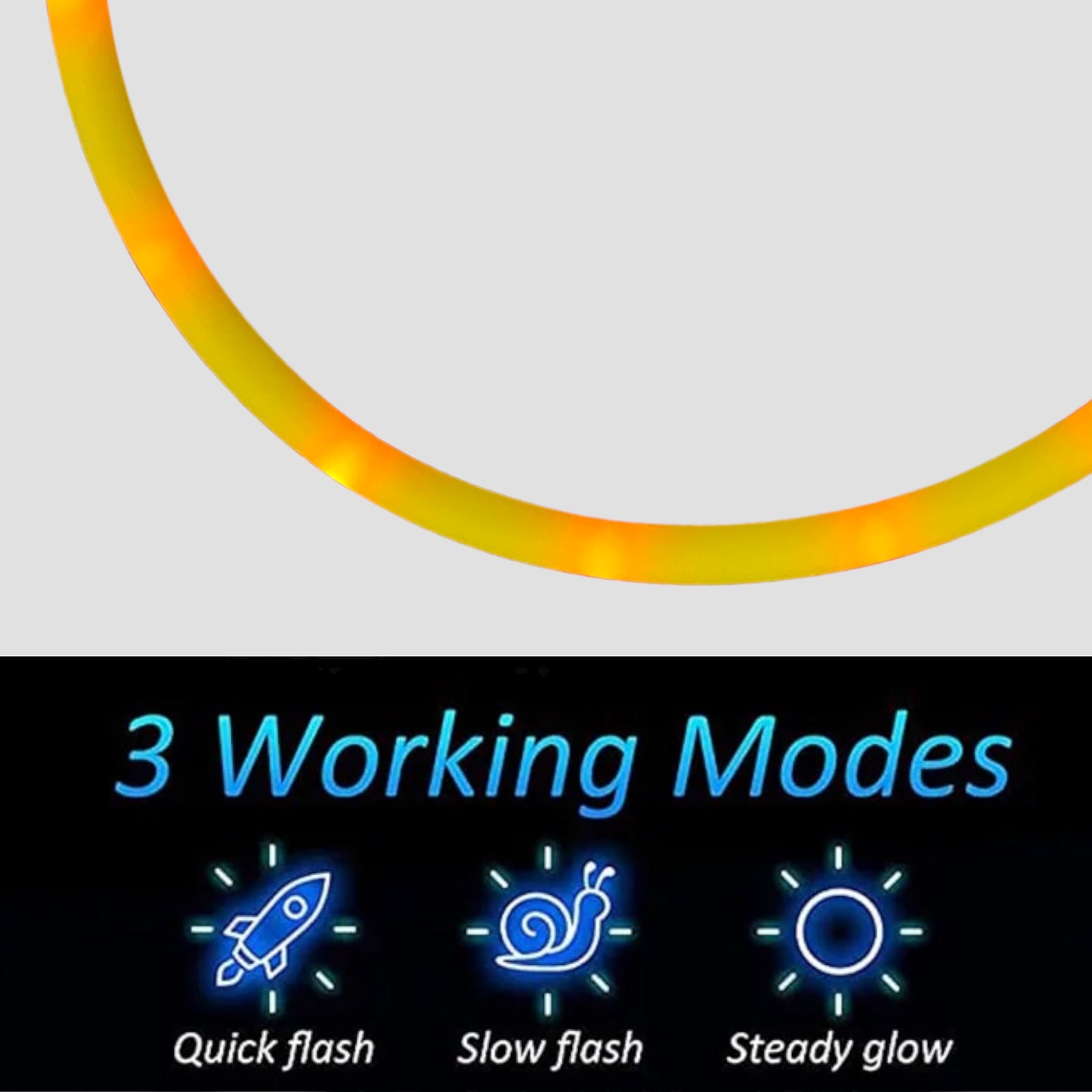 Flashing Light Dog Collar - Yellow