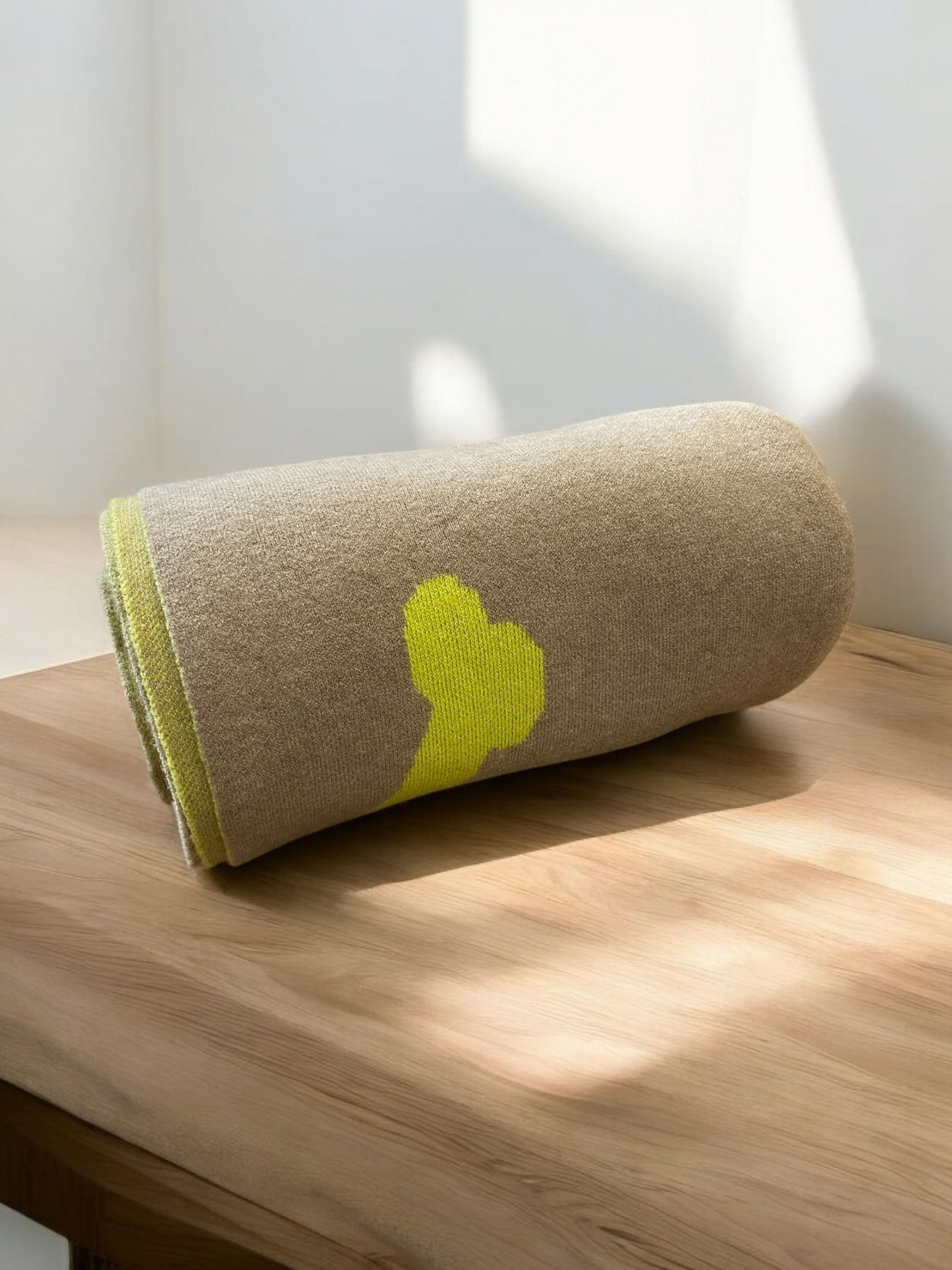 Bone Print Viscose Blanket - Ivory and Green- For Large Size Dogs