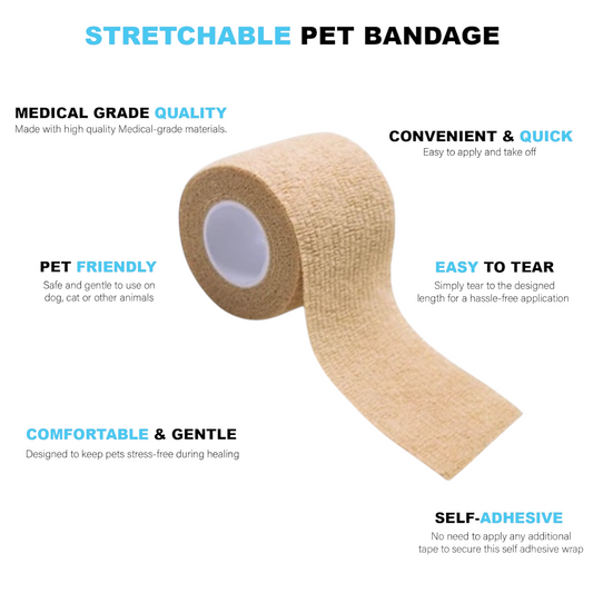 Talking Dog Club - Cover them Paws - Self Adhesive Wraps - Beige - Small