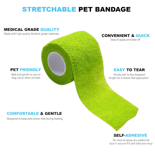 Talking Dog Club - Cover them Paws - Self Adhesive Wraps - Neon Green - Small