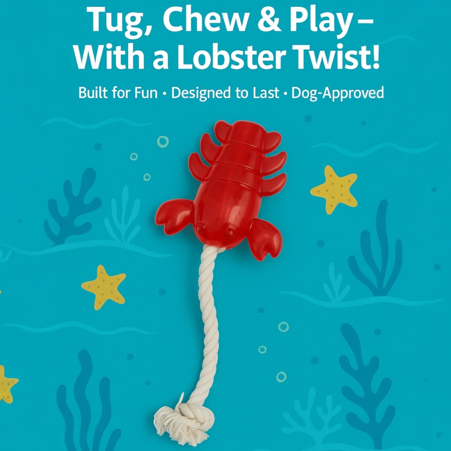Lobster with Rope Treat dispenser Toy for dogs