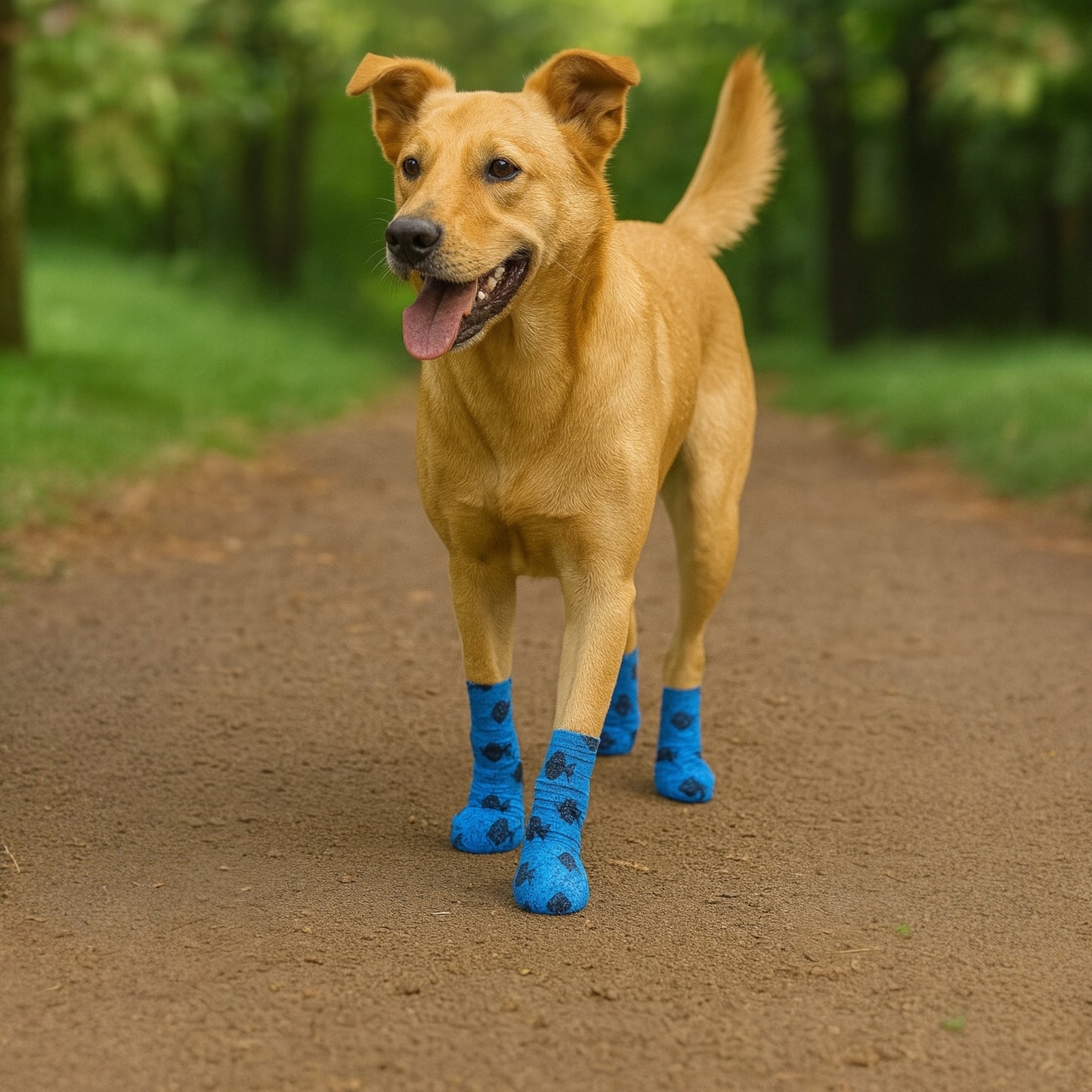 Talking Dog Club - Cover them Paws - Self Adhesive Wraps - Blue with Fish