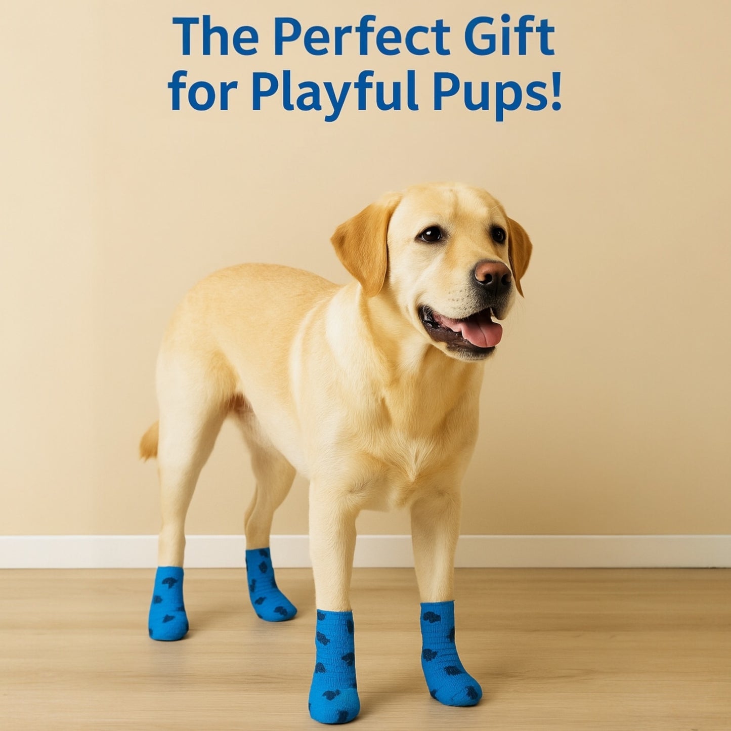 Talking Dog Club - Cover them Paws - Self Adhesive Wraps - Blue with Fish
