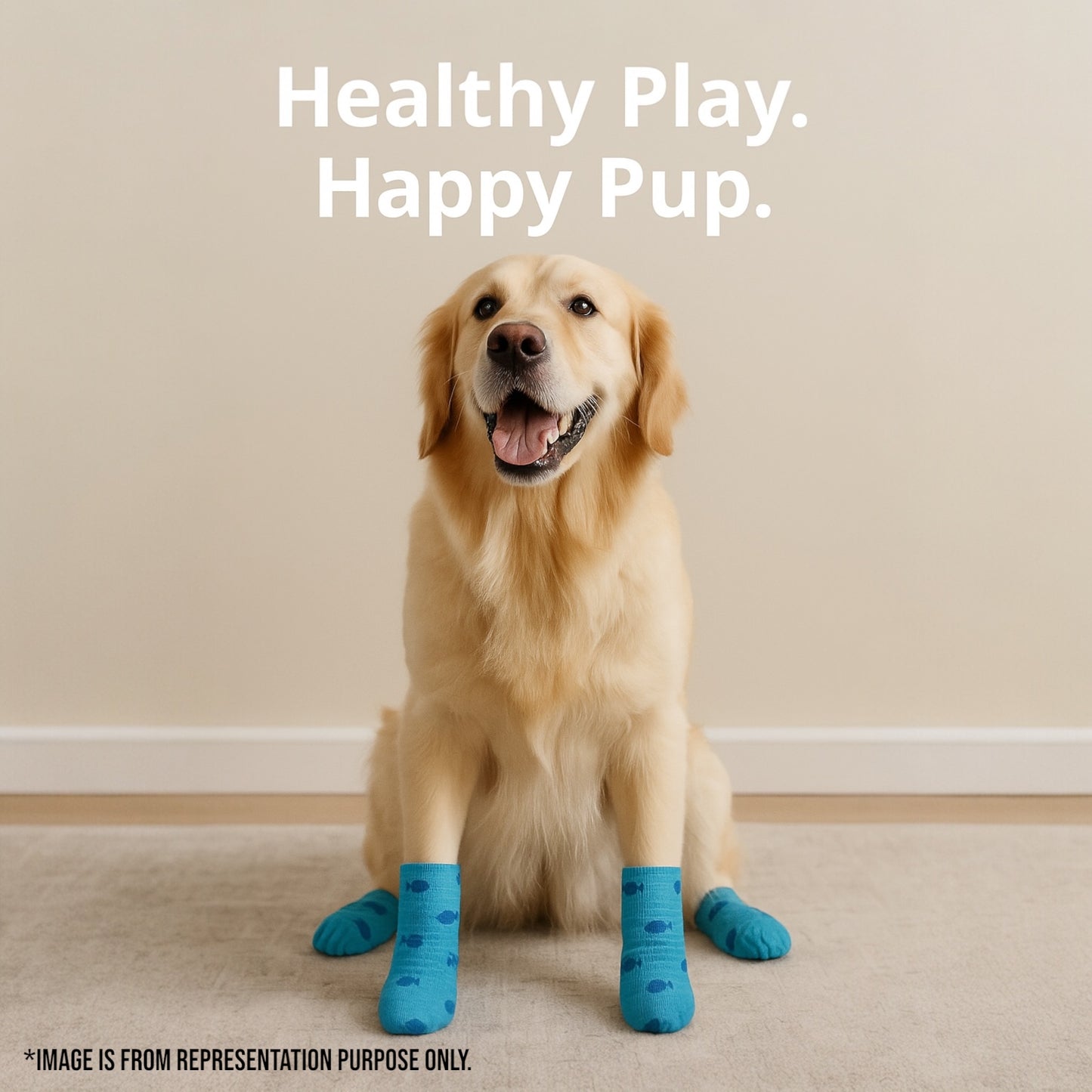 Talking Dog Club - Cover them Paws - Self Adhesive Wraps - Blue with Fish