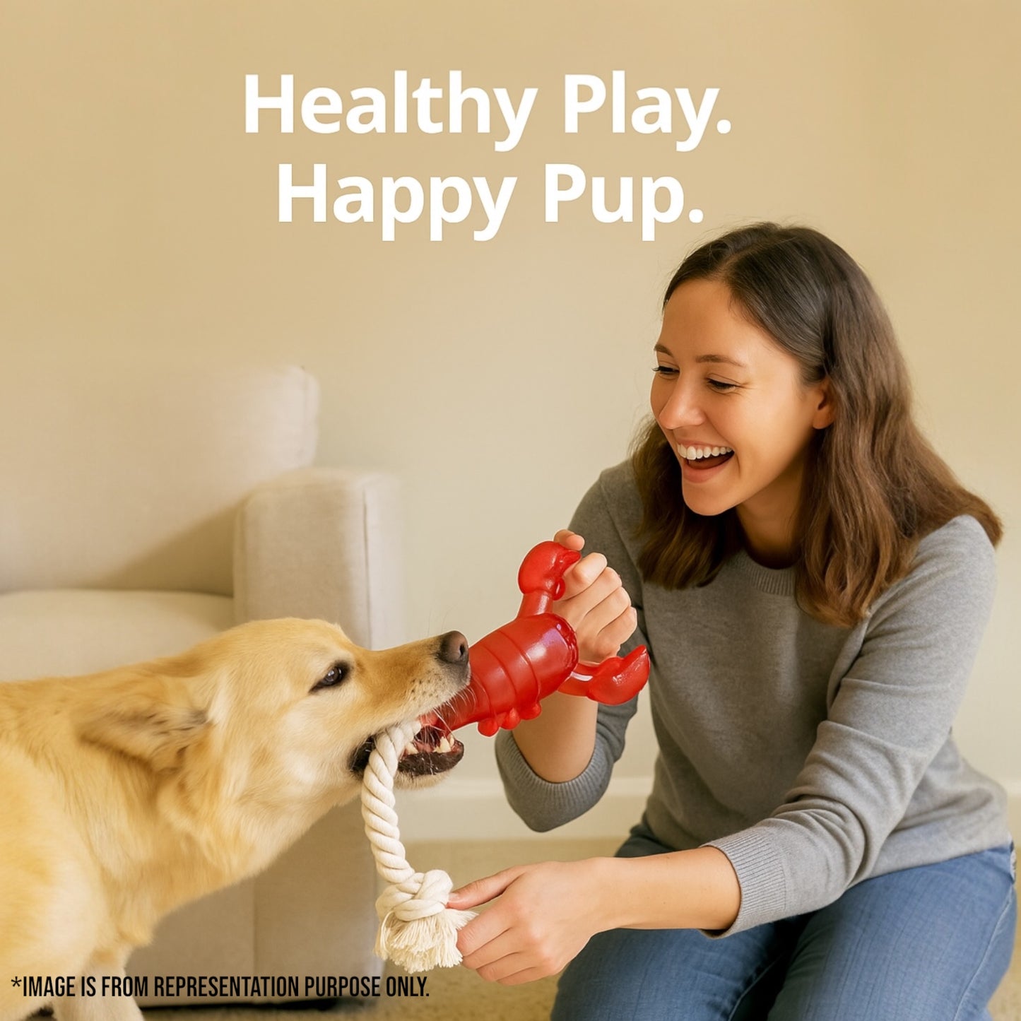 Lobster with Rope Treat dispenser Toy for dogs