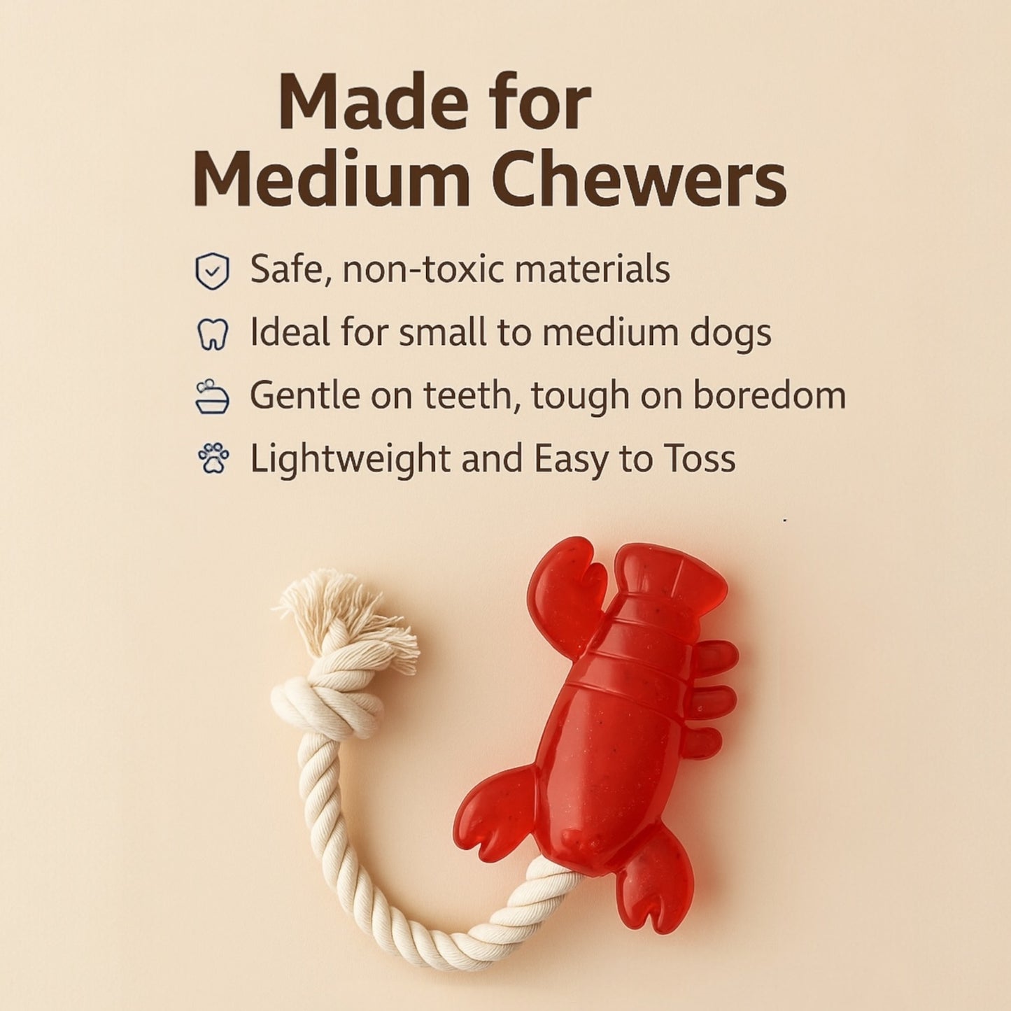 Lobster with Rope Treat dispenser Toy for dogs