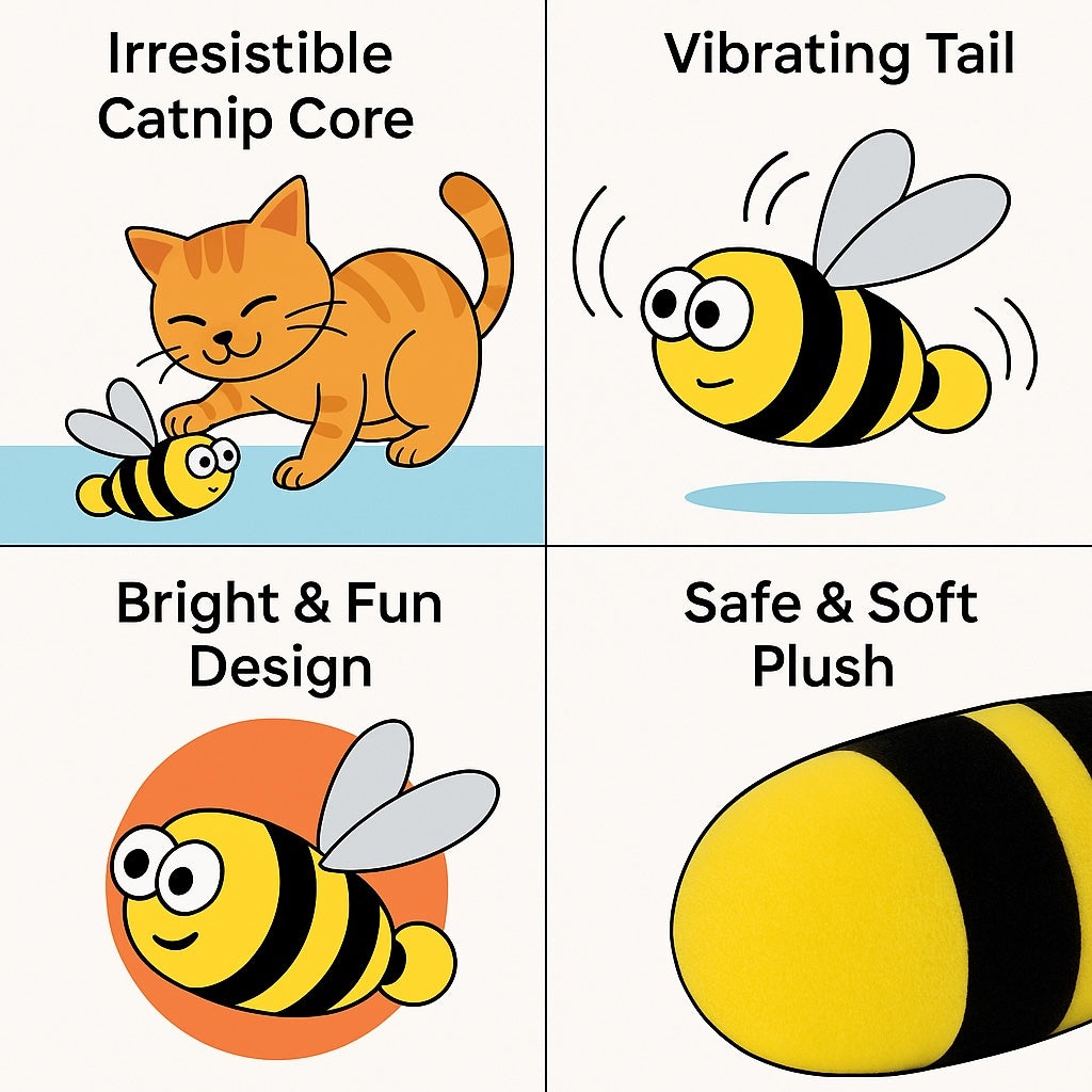 Shake a Bee - Vibrating Catnip Cat Toy