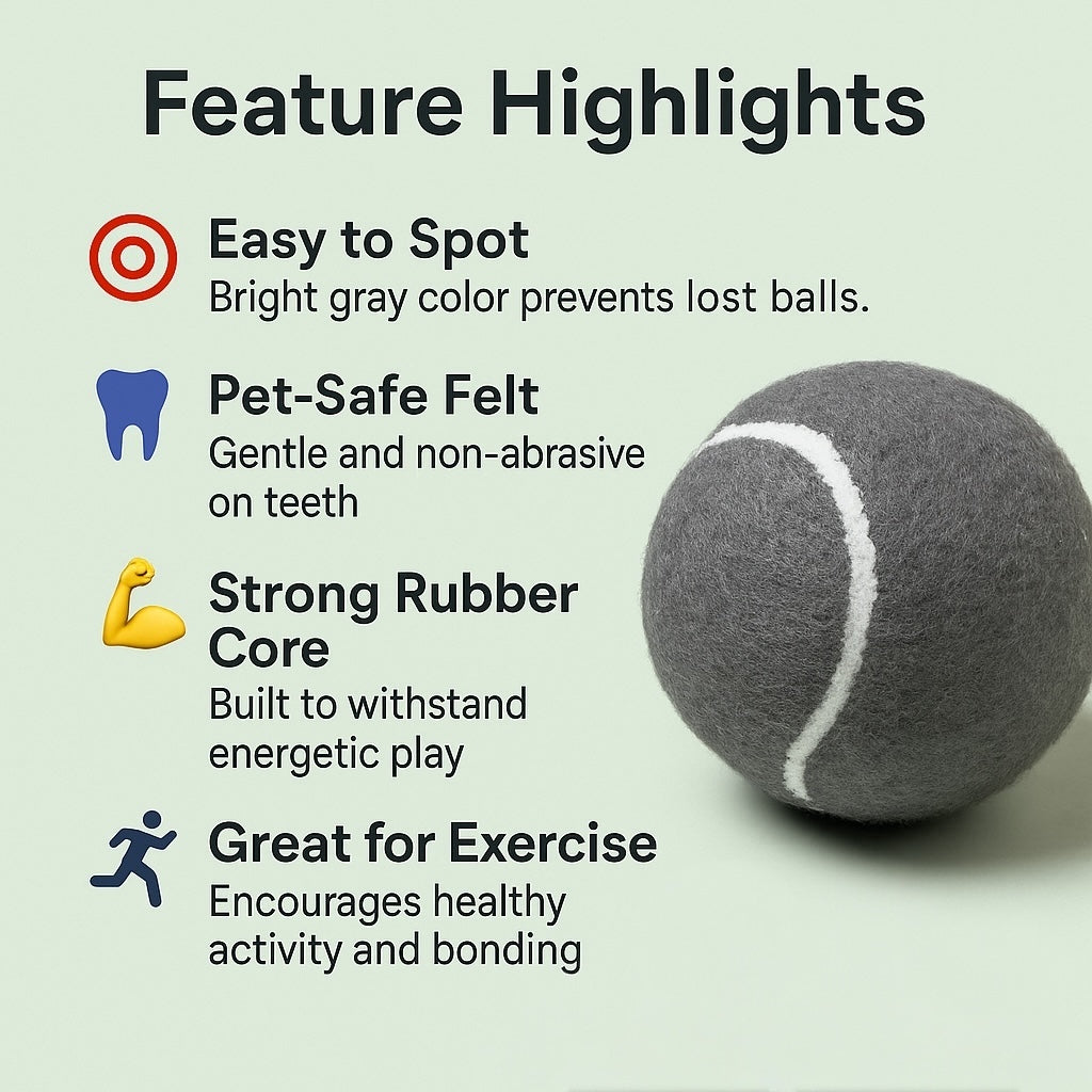 Fetch In Color - Tennis Balls  - Grey - Set of Two