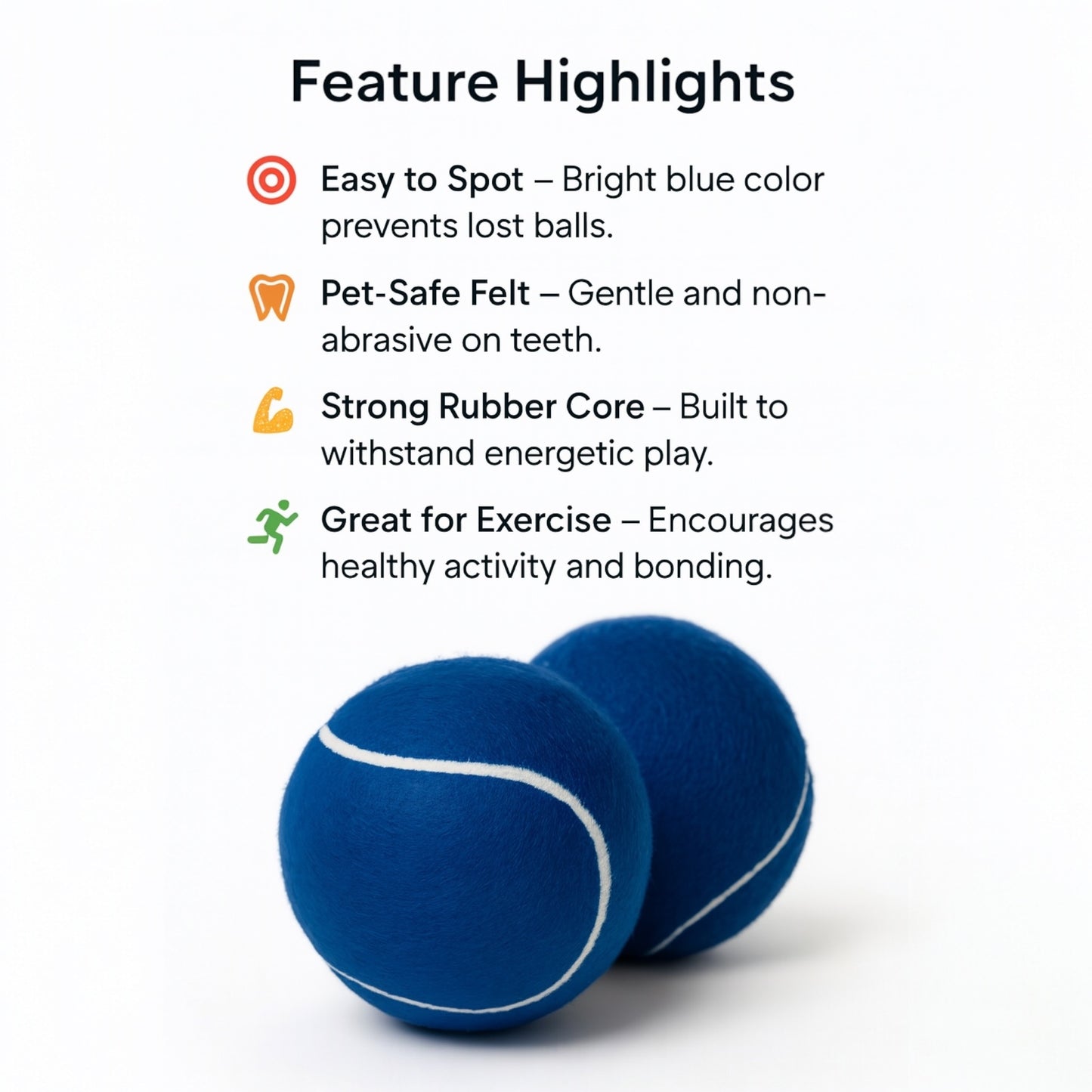 Fetch In Color - Tennis Balls  - Blue - Set of Two
