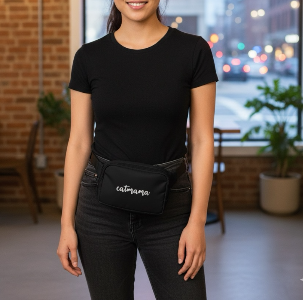 Catmama Crossbody Treat & Walk Bag - Black