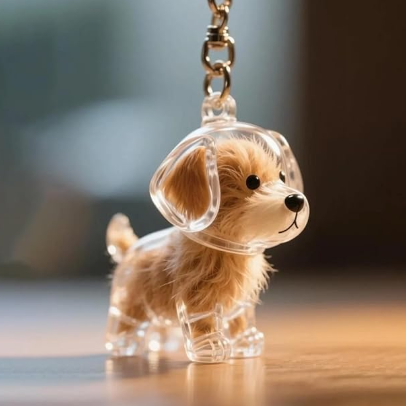 Dog Hair Keepsake Capsule - Key Chain - Christmas Decoration - Standing Dog
