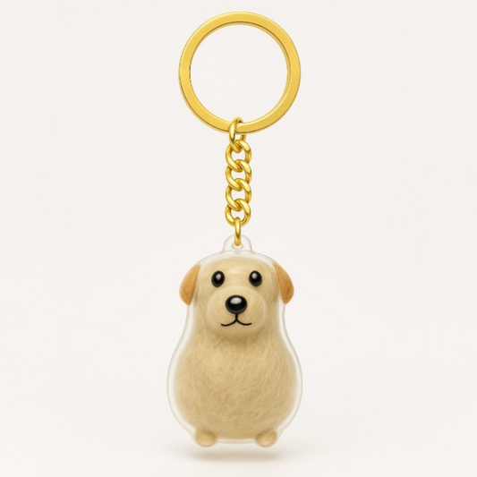 Dog Hair Keepsake Capsule - Key Chain - Christmas Decoration - Sitting Dog