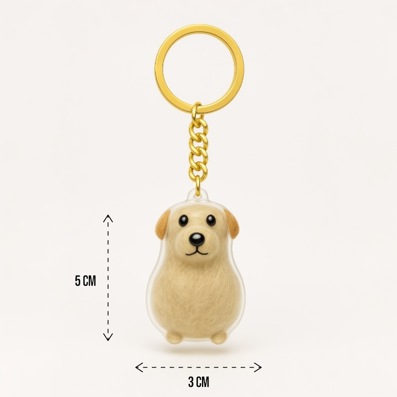 Dog Hair Keepsake Capsule - Key Chain - Christmas Decoration - Sitting Dog
