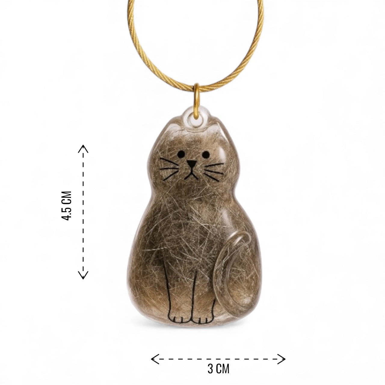 Cat Hair Keepsake Capsule  - Key Chain - Christmas Decoration - Sitting Cat