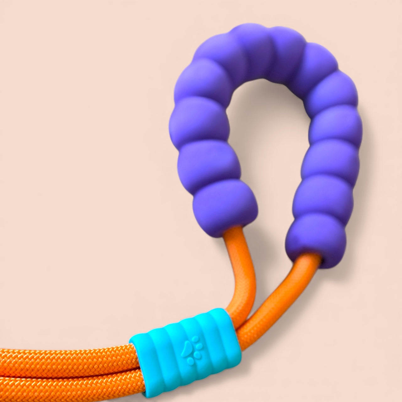 Vivid - Bright Color Extra Strong Leash - Orange Leash/ Purple Handle