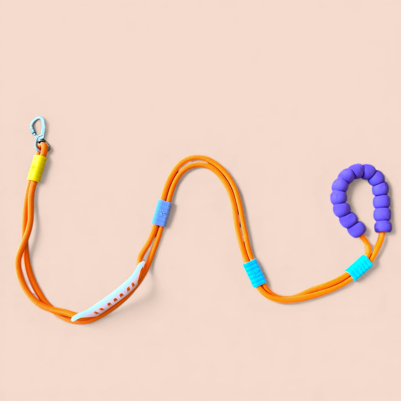 Vivid - Bright Color Extra Strong Leash - Orange Leash/ Purple Handle