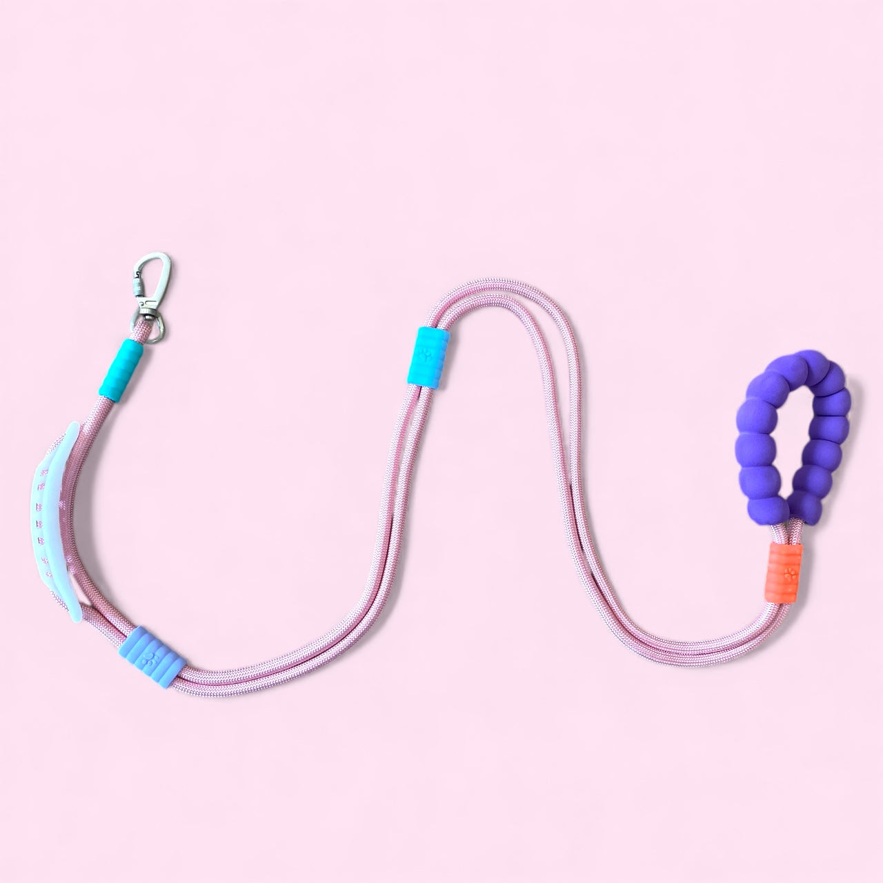 Vivid - Bright Color Extra Strong Leash - Pink Leash/ Purple Handle