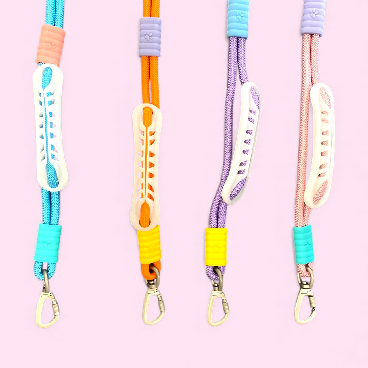 Vivid - Bright Color Extra Strong Leash - Pink Leash/ Purple Handle