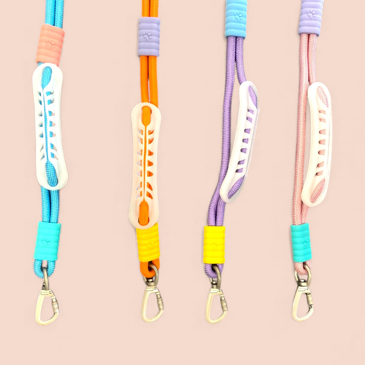 Vivid - Bright Color Extra Strong Leash - Orange Leash/ Purple Handle