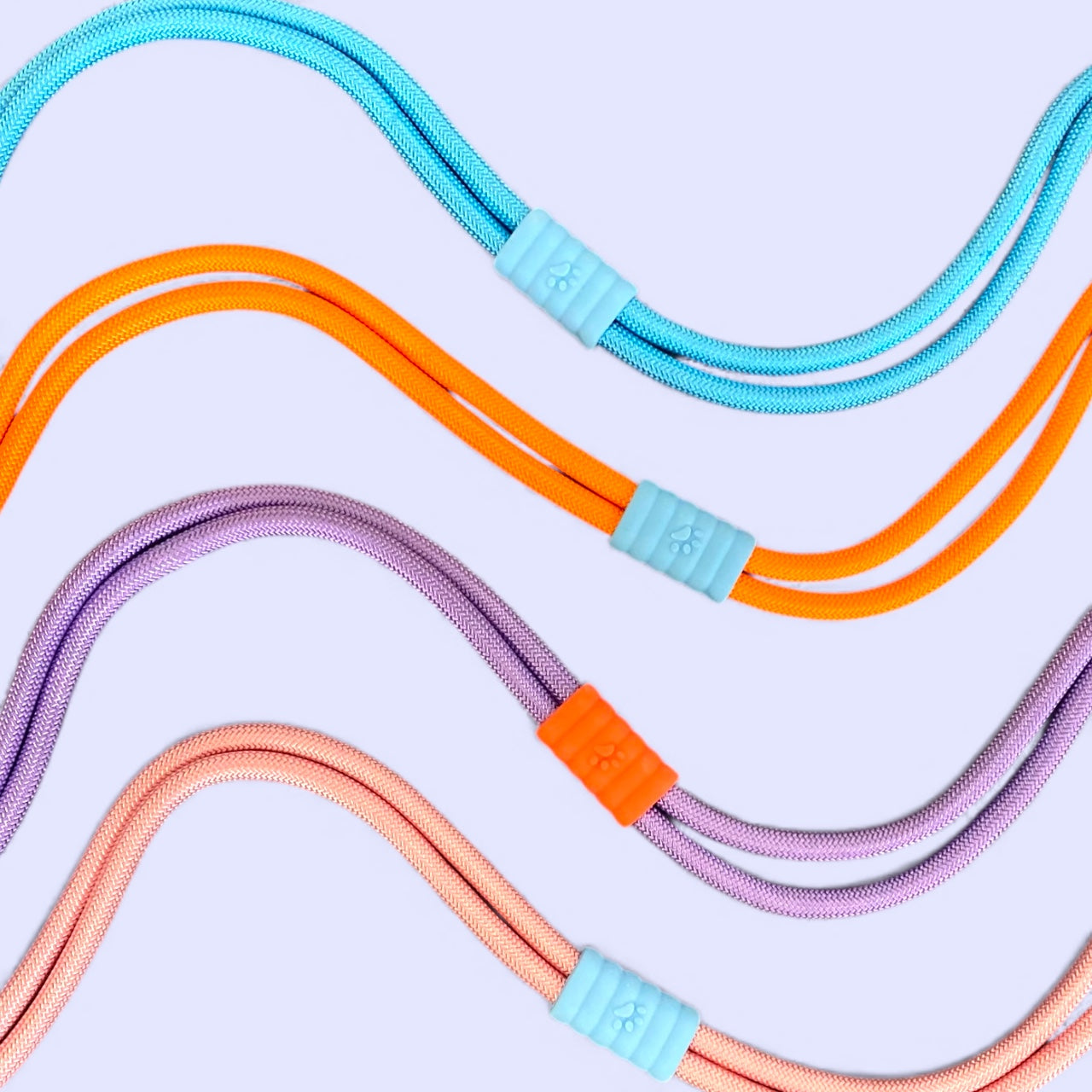 Vivid - Bright Color Extra Strong Leash - Purple Leash/ Purple Handle