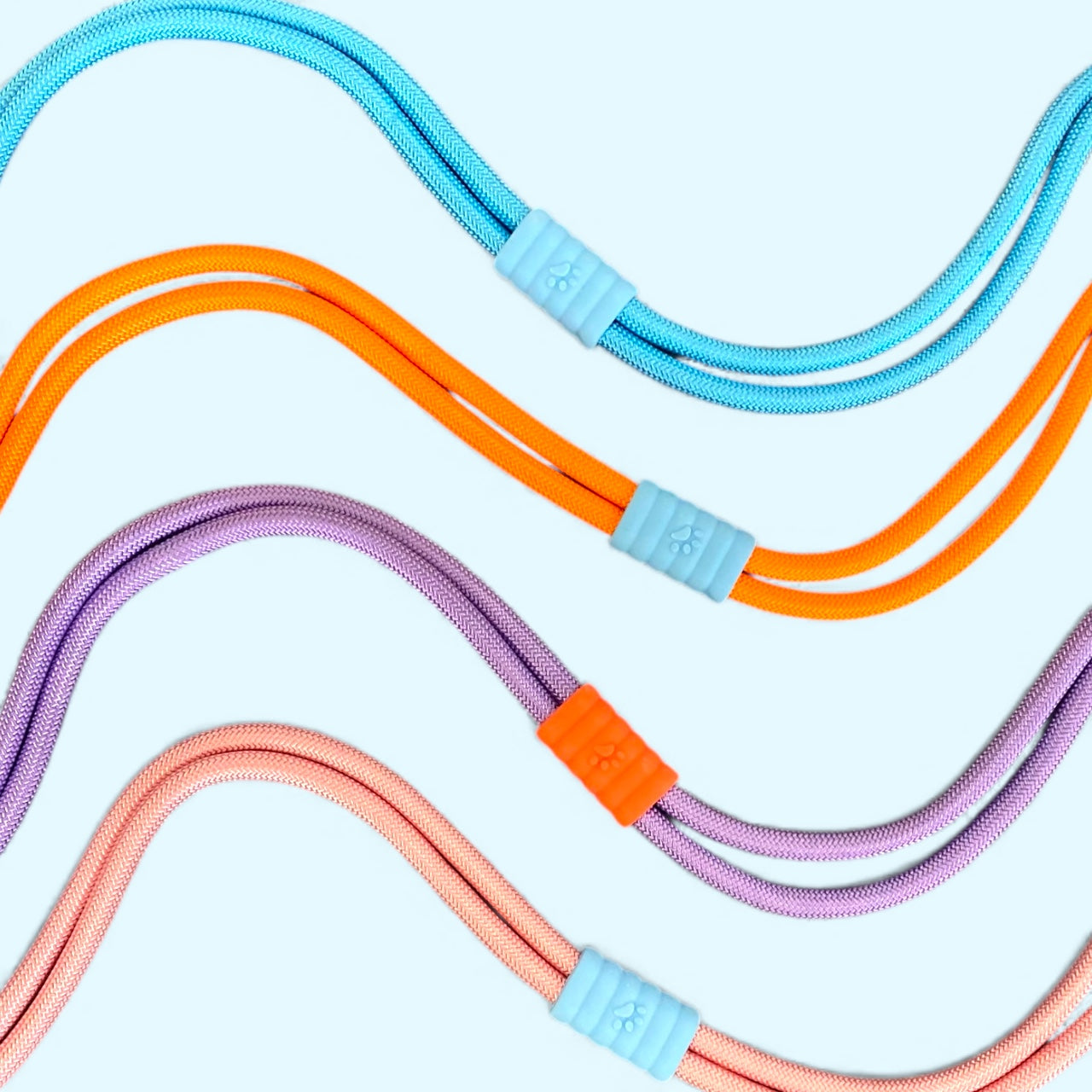 Vivid - Bright Color Extra Strong Leash - Blue Leash/ Green Handle