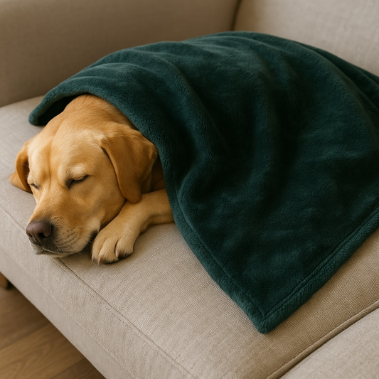 Fleece Blanket - Dark Green - For Small and Medium Size Dogs