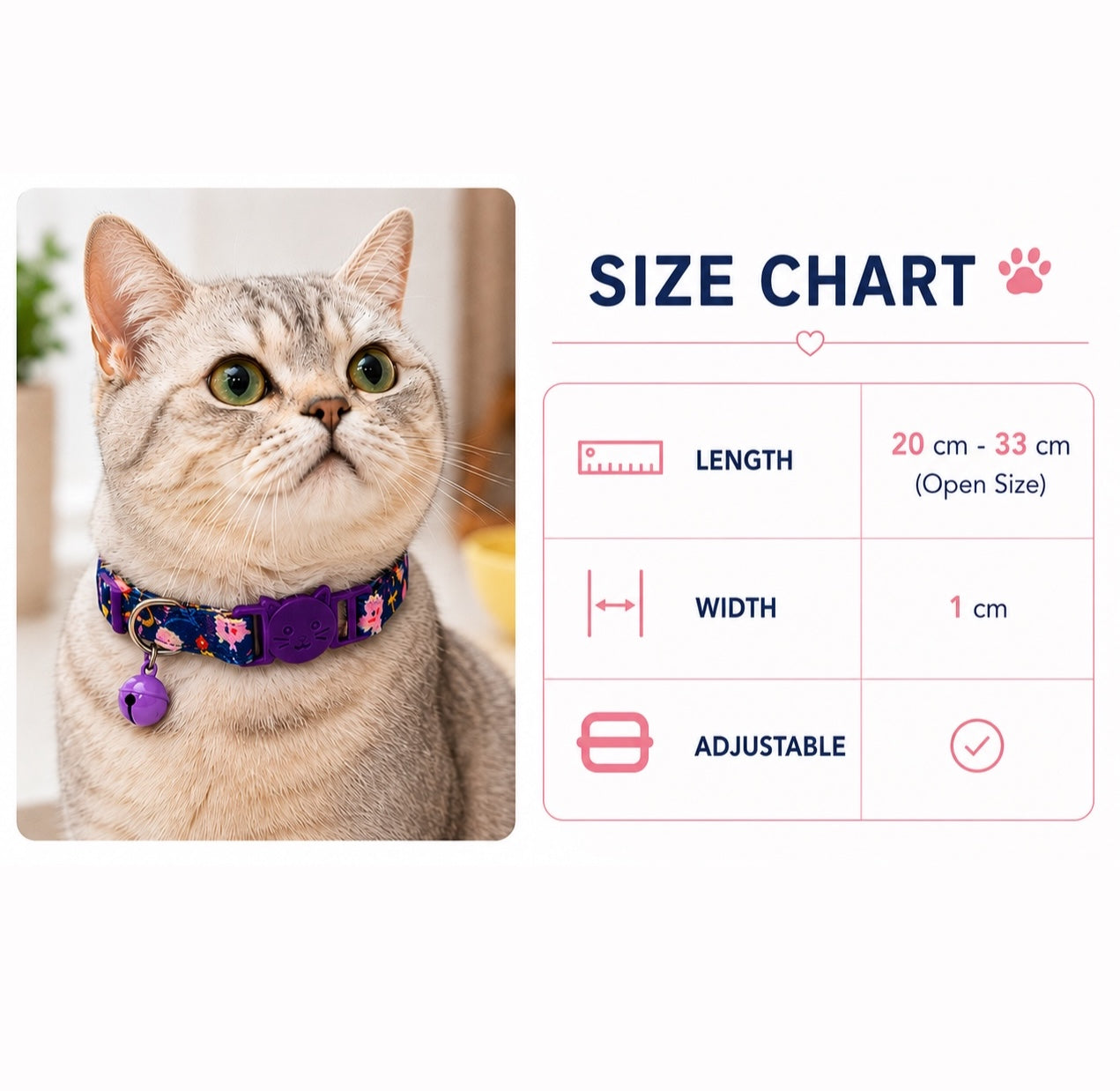 Talking Dog Club - Everyday Cat Collars - With Attached Bell - Sea Horse