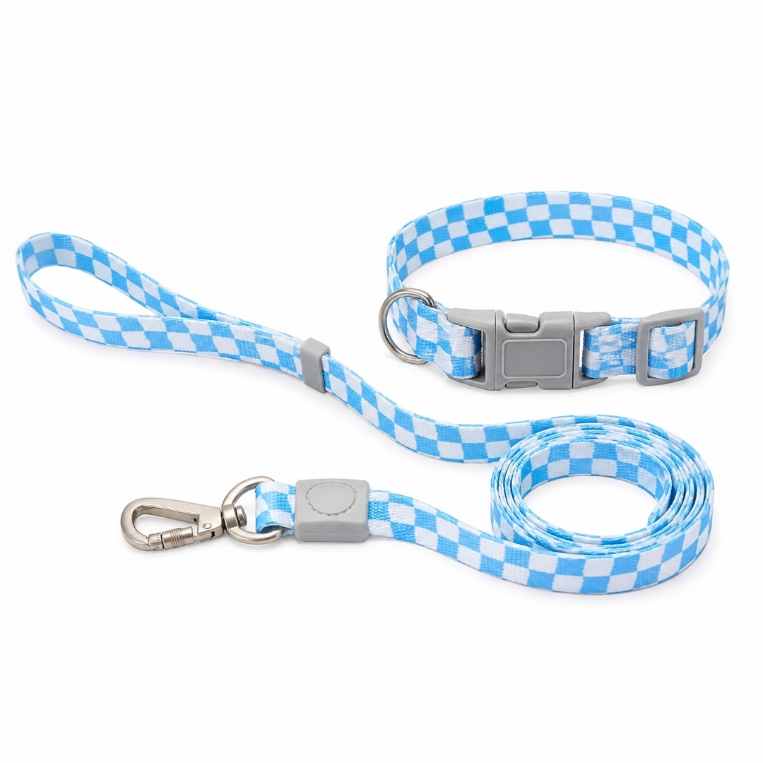 Checkmate Leash and Collar Combo - Blue