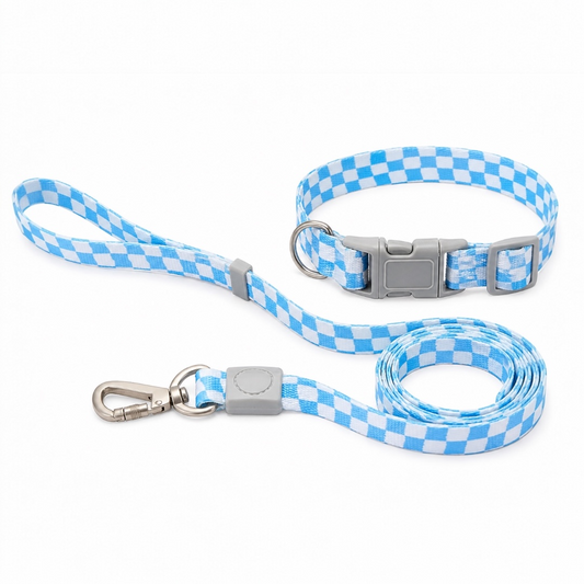 Checkmate Leash and Collar Combo - Blue