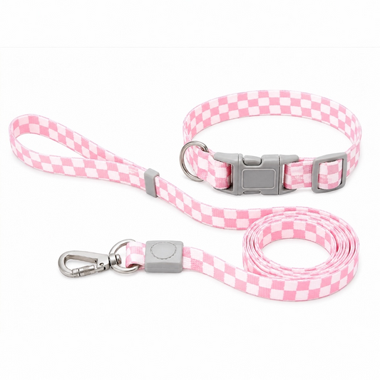Checkmate Leash and Collar Combo - Pink