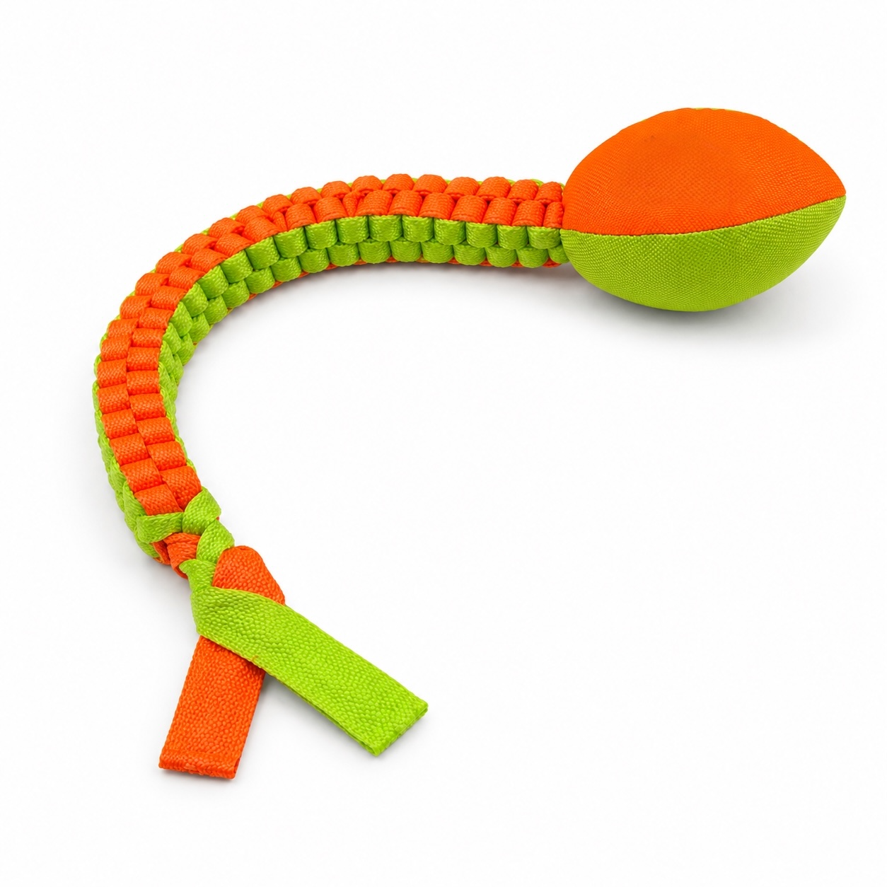 Braided Rope Football Tug - Chew Resistant Toy
