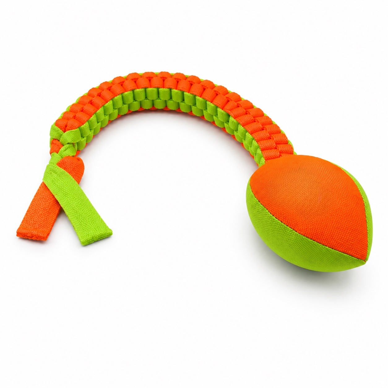 Braided Rope Football Tug - Chew Resistant Toy