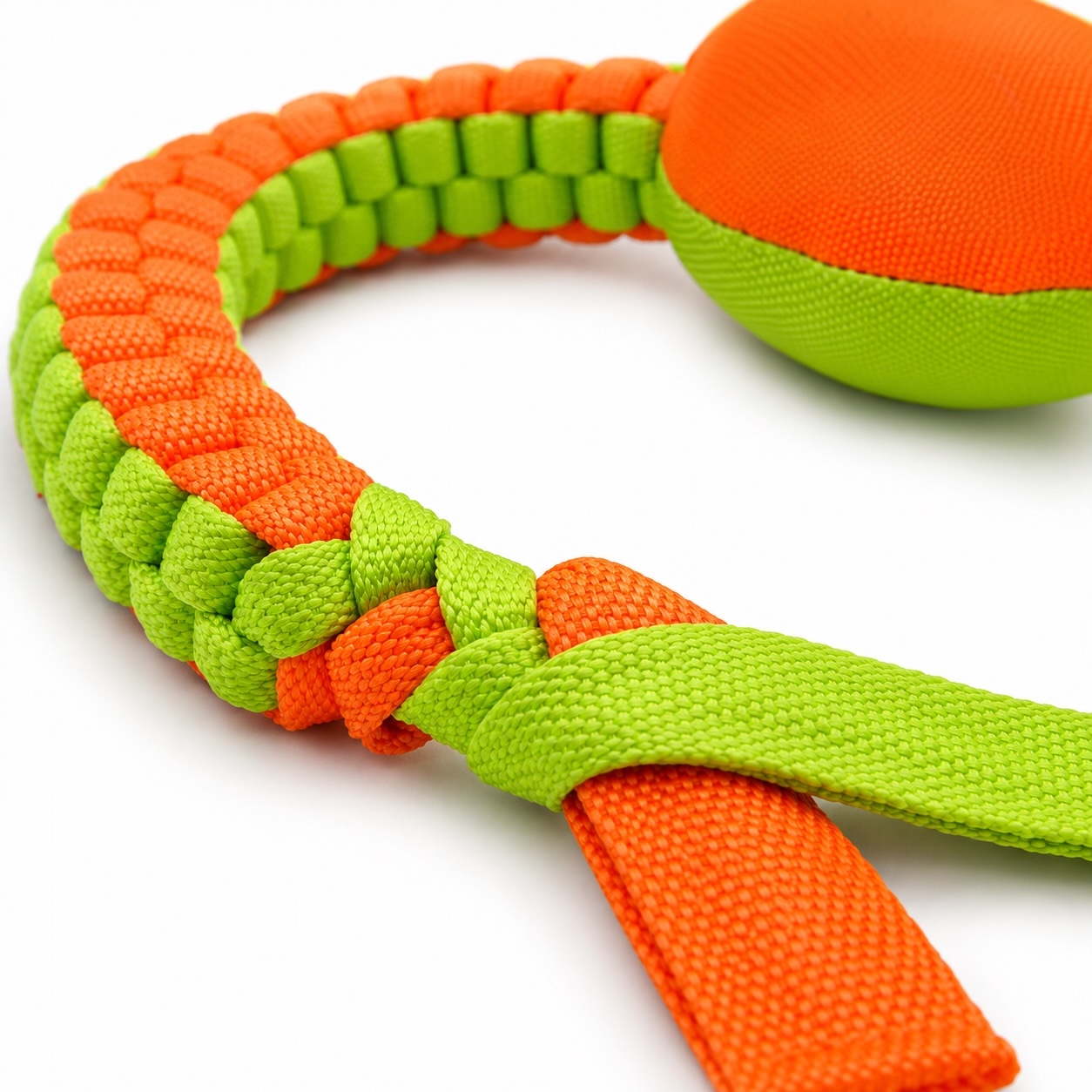 Braided Rope Football Tug - Chew Resistant Toy