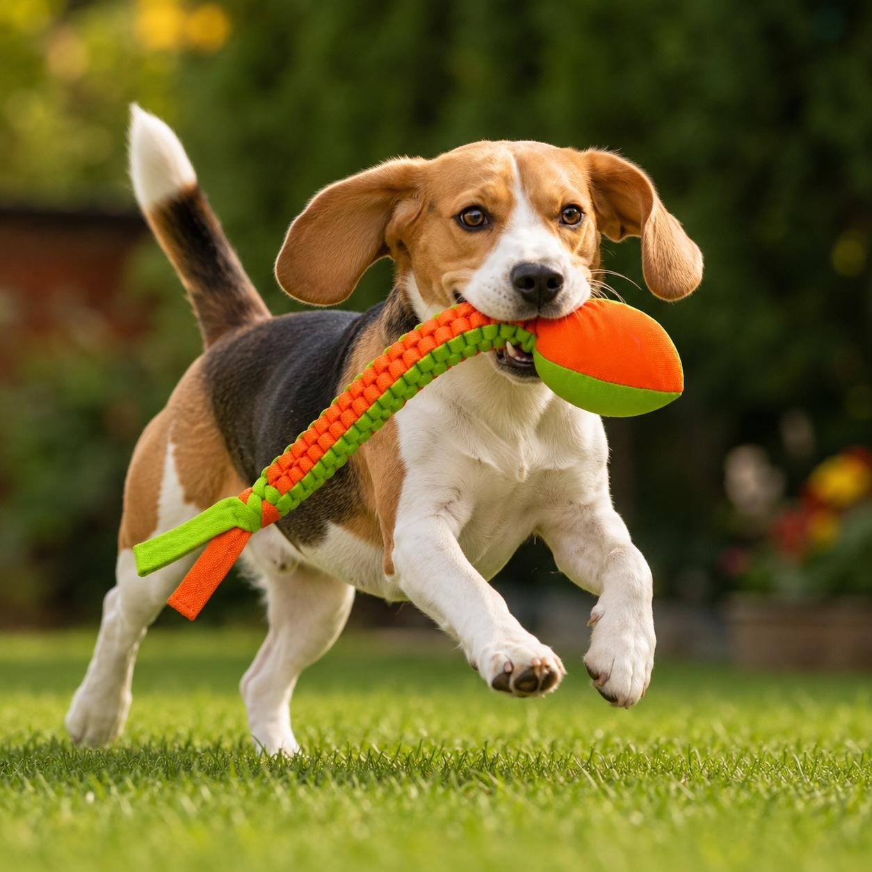 Braided Rope Football Tug - Chew Resistant Toy