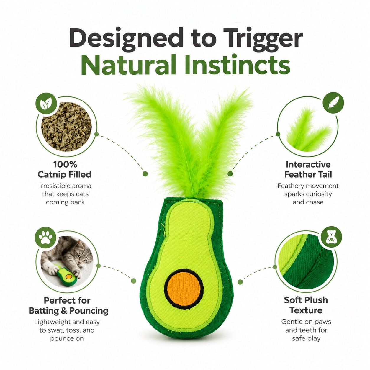 Avocado Lover - 100% Catnip filled Cat Toy