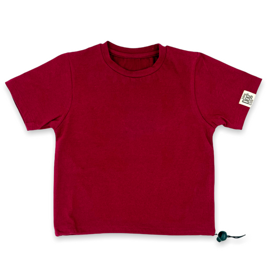 Macaroon Maroon Solid Dog Tee